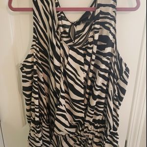 Black and white dressy blouse